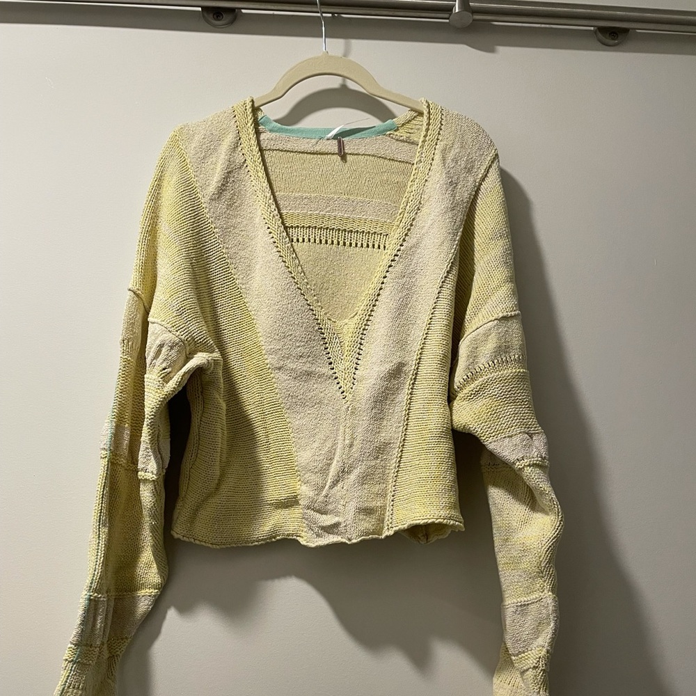 Free People Cropped Long Sleeve Sweater